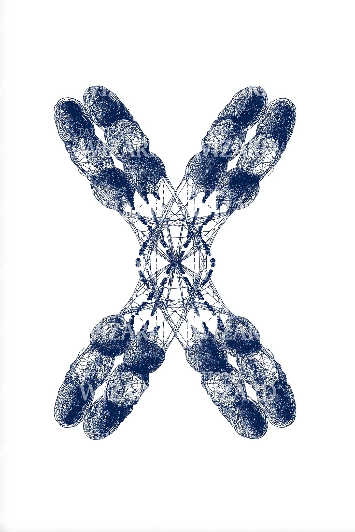 Blue Lattice Chromosome Tattoo Design