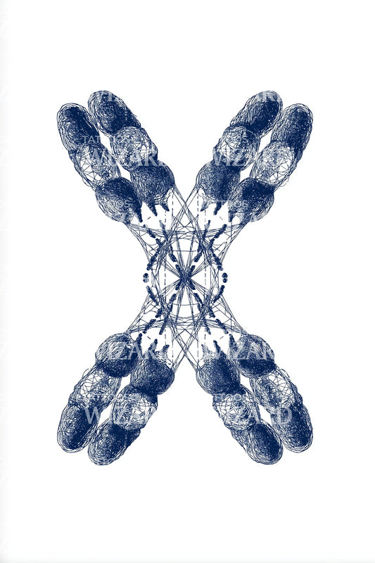 Blue Lattice Chromosome Tattoo Design