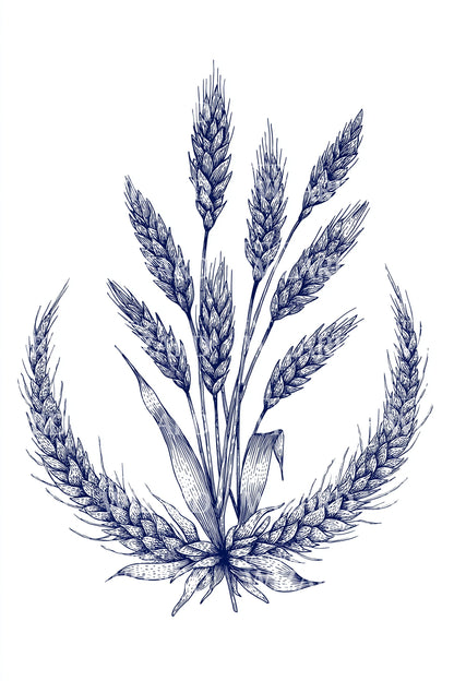 Blue Lavender Wreath Tattoo Design