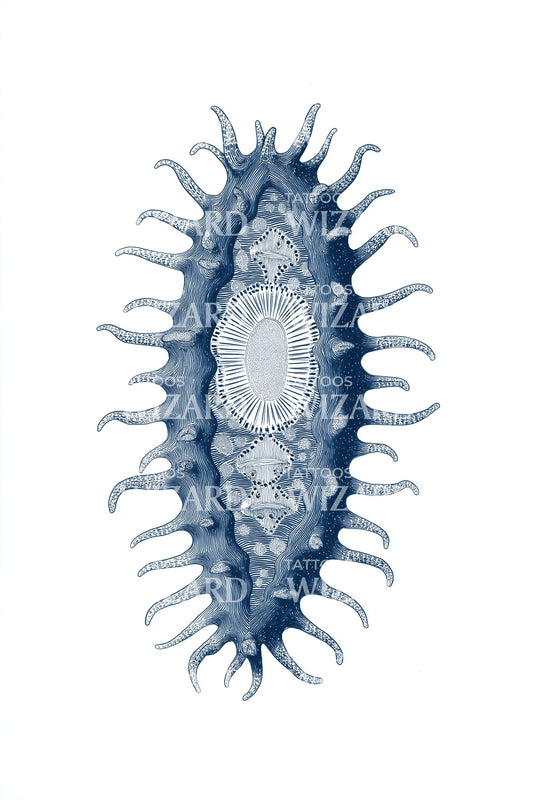 Blue Microbe Capsule Tattoo Design