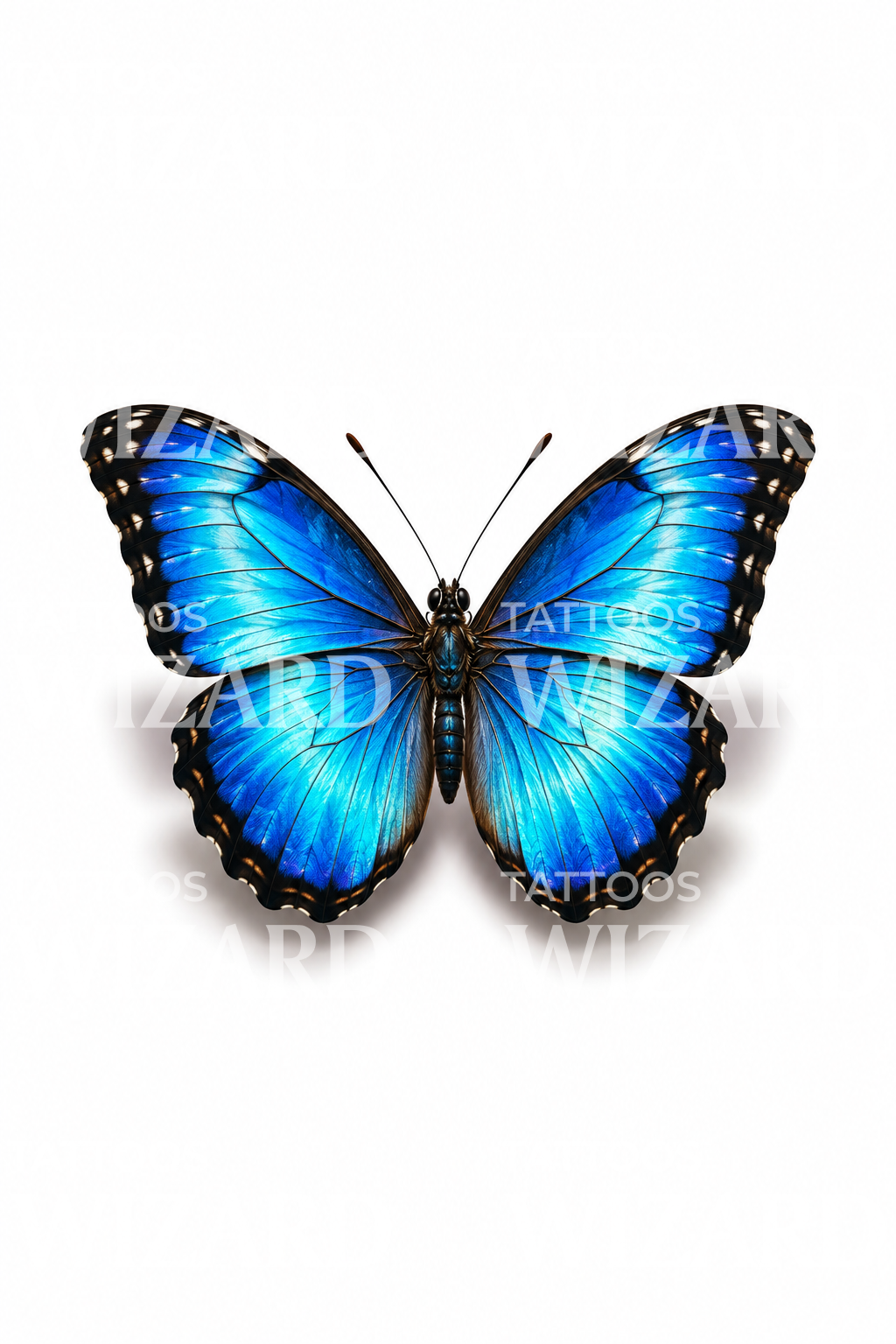 Blue Morpho 3D Butterfly Tattoo Design