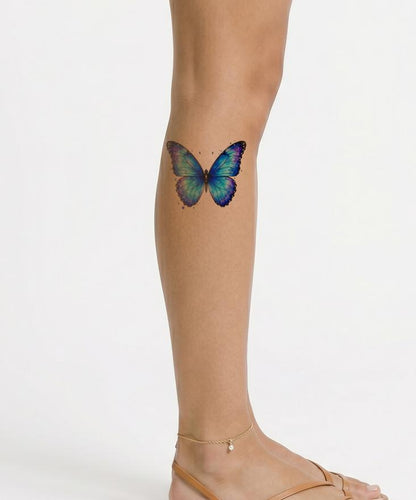 Design de tatuagem de borboleta morpho azul