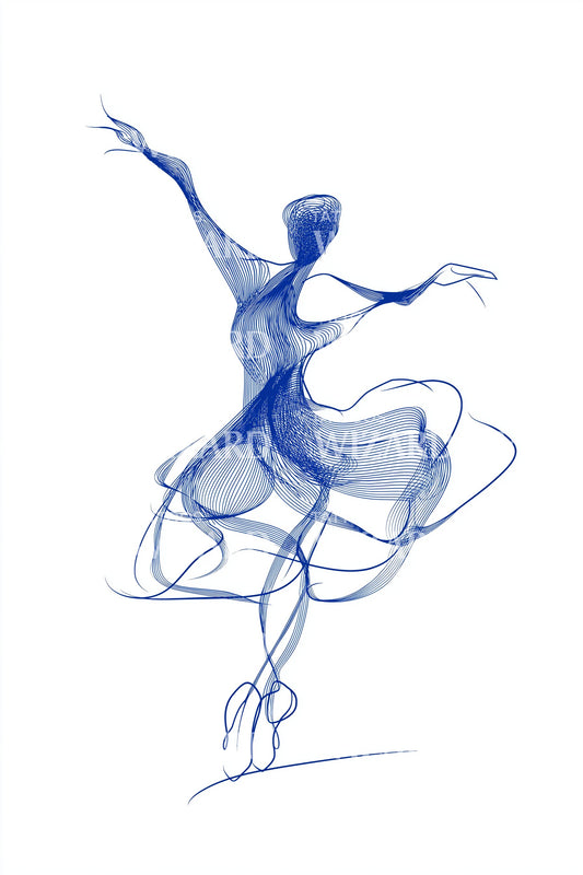 Blå Rök Ballerina Tatuering Design