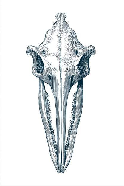 Blue Squid Skull Tattoo Design