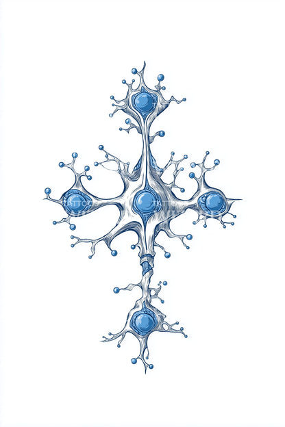 Blue Synapse Cross Tattoo Idea