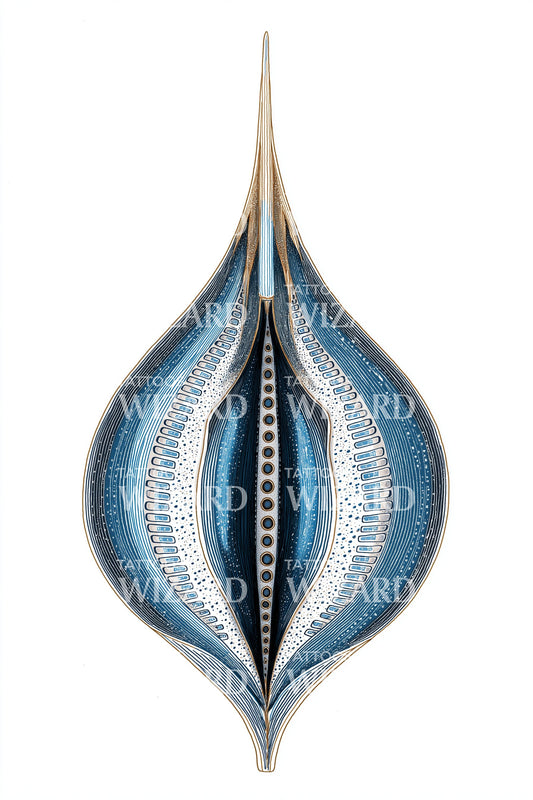 Blue Thorn Pod Tattoo Illustration