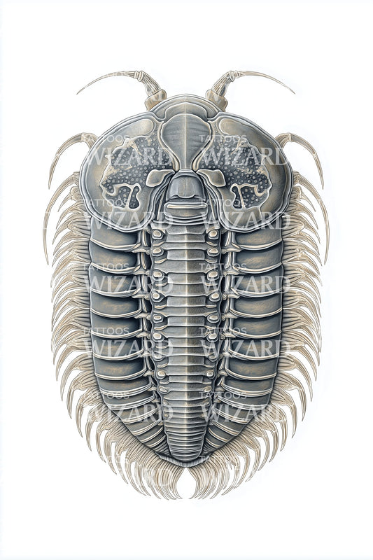 Blue Trilobite Tattoo Design