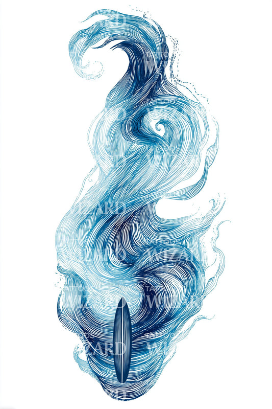 Blue Water Spirit Tattoo Design