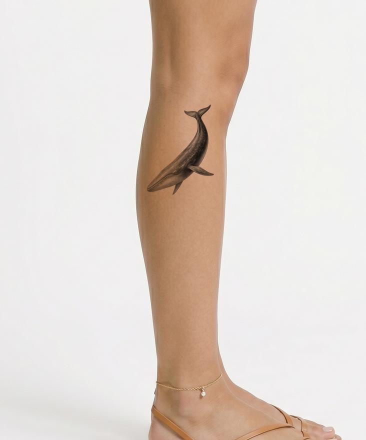 Blue Whale Tattoo Illustration