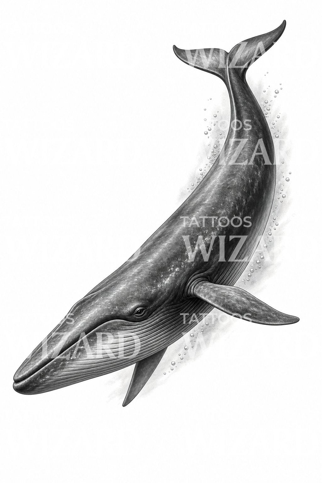Blue Whale Tattoo Illustration