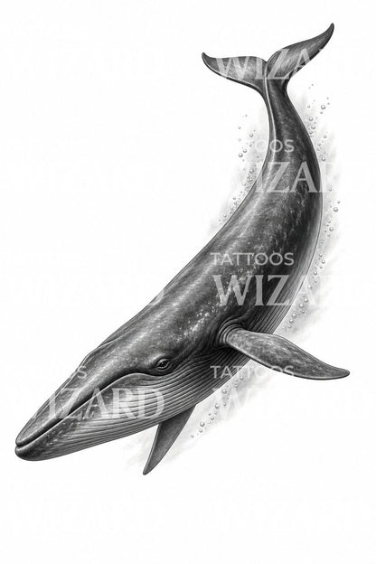 Blue Whale Tattoo Illustration