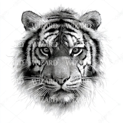 Blurred Tiger Sketch Tattoo Illustration