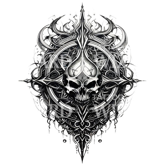 Skull Armour Tattoo Design