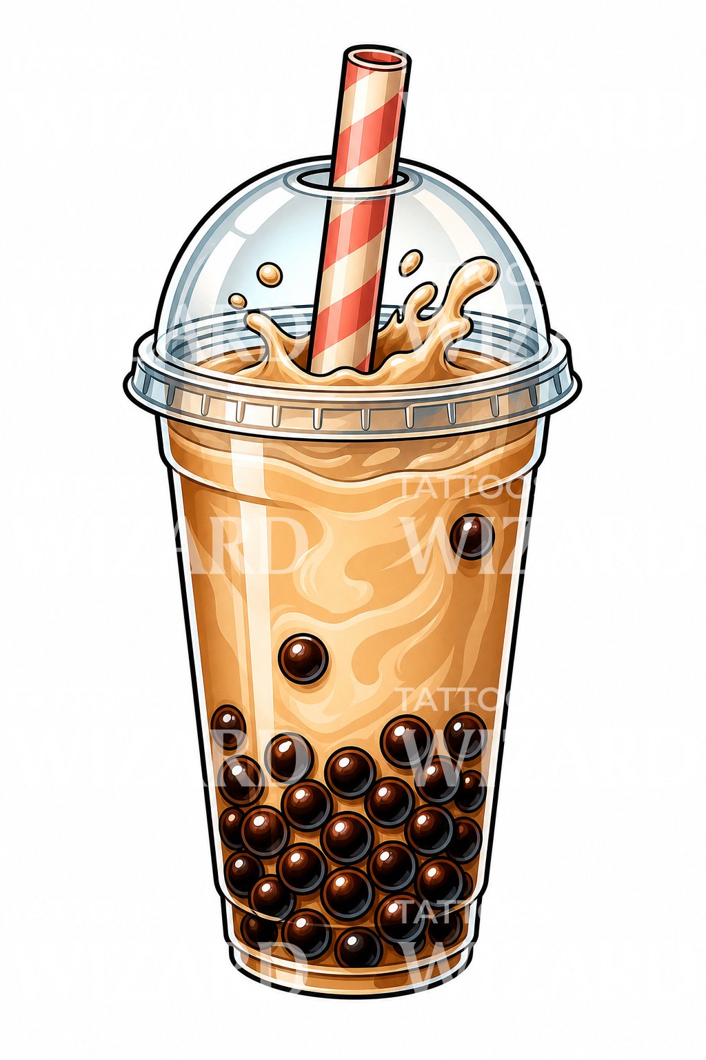 Boba tejes tea tetoválás illusztráció