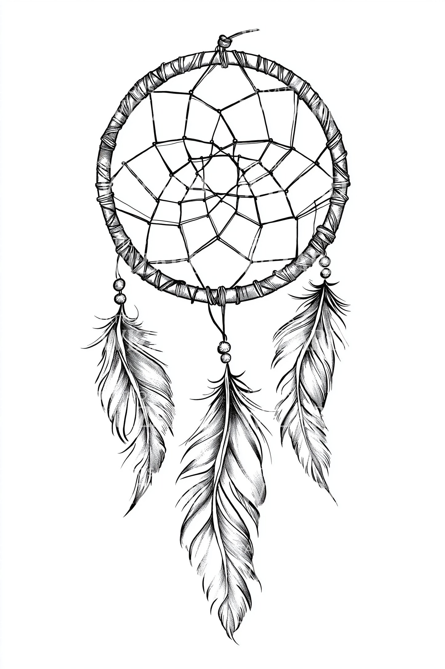 Boho Dreamcatcher Feathers Tattoo Idea