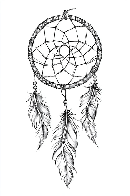 Boho Dreamcatcher Feathers Tattoo Idea