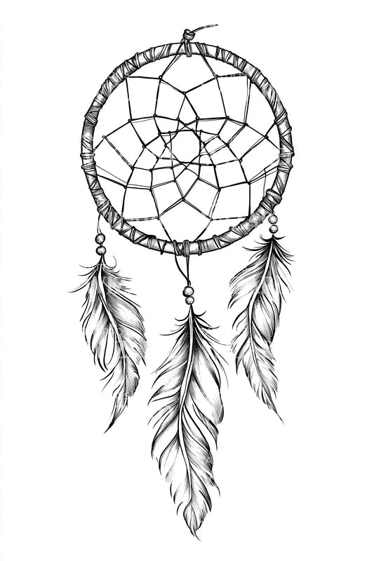 Boho Dreamcatcher Feathers Tattoo Idea