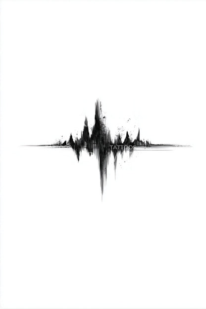 Bold Audio Waveform Tattoo Design