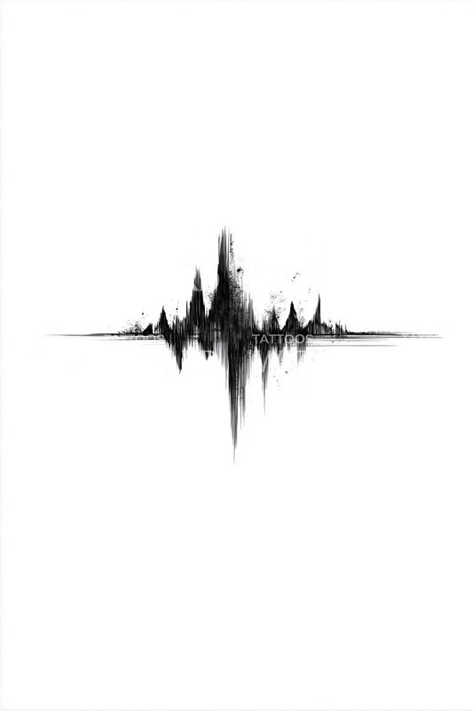 Bold Audio Waveform Tattoo Design