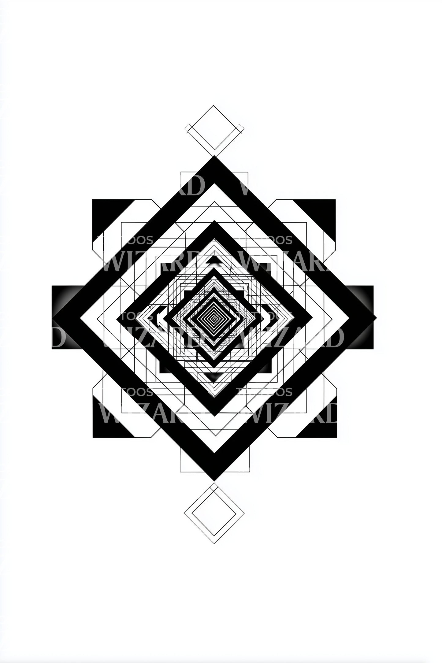 Bold Aztec Square Tattoo Design