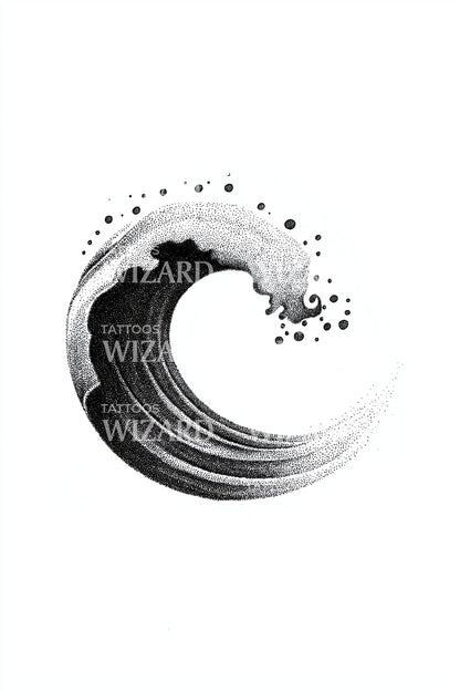 Bold Brush Wave Tattoo Illustration