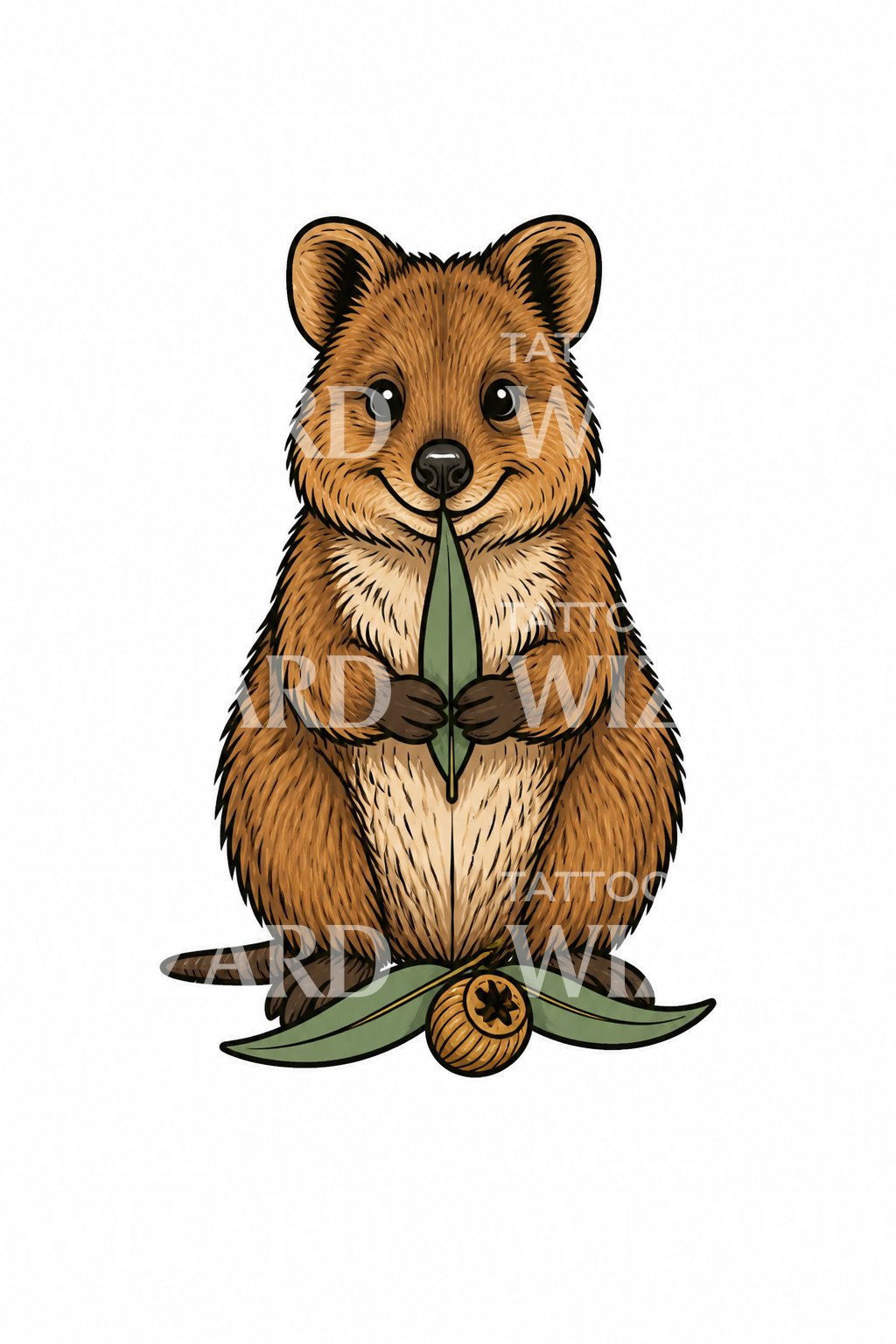 Bold Colour Quokka Tattoo Idea