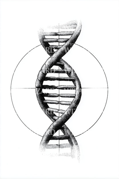 Bold DNA Strand Tattoo Design