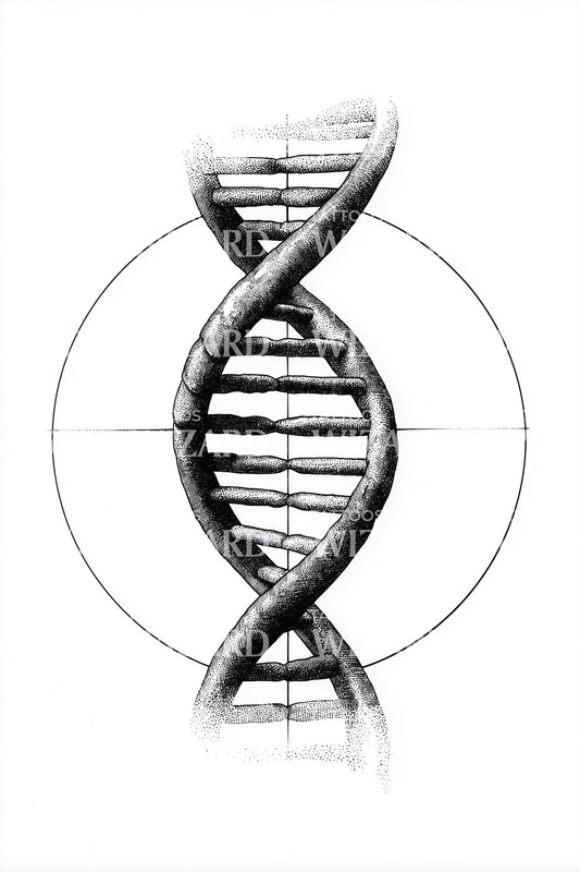 Bold DNA Strand Tattoo Design
