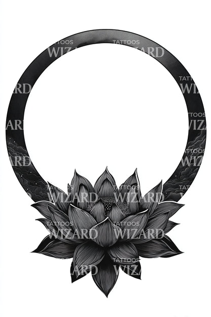 Bold Enso Lotus Tattoo Design
