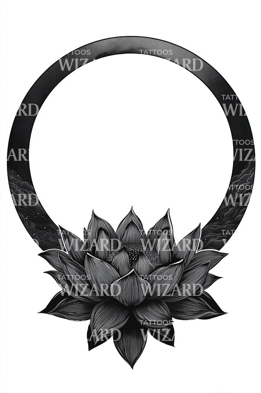 Bold Enso Lotus Tattoo Design