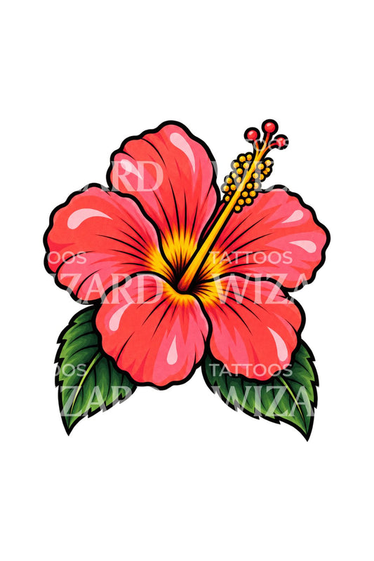 Markantt design til hibiscus-tatovering