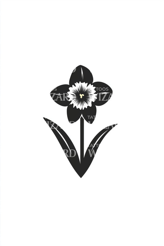 Bold Icon Daffodil Tattoo Design