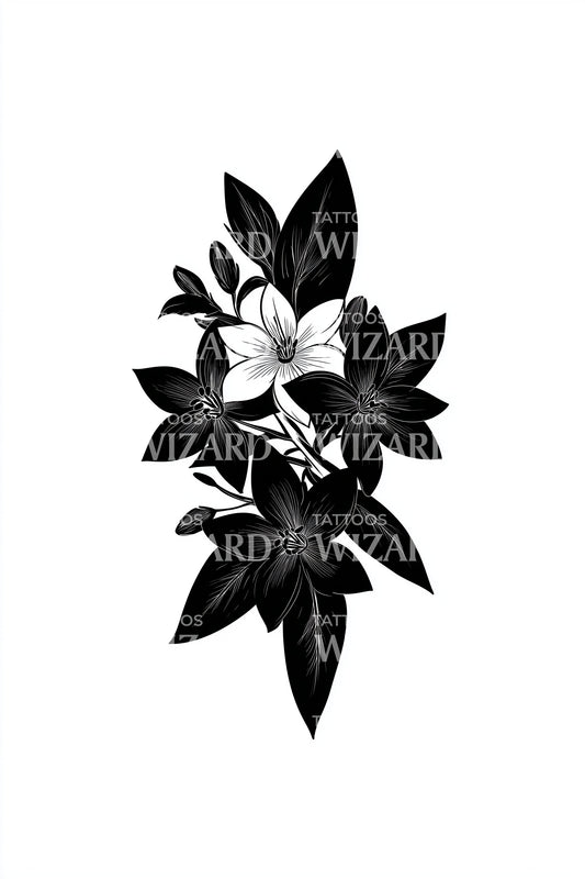 Bold Jasmine Cluster Tattoo Design