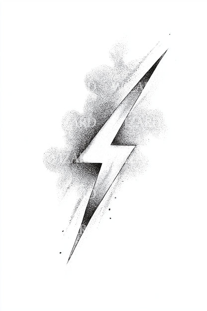 Bold Lightning Bolt Tattoo Design