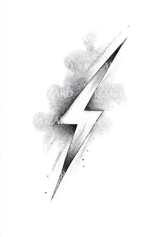 Bold Lightning Bolt Tattoo Design