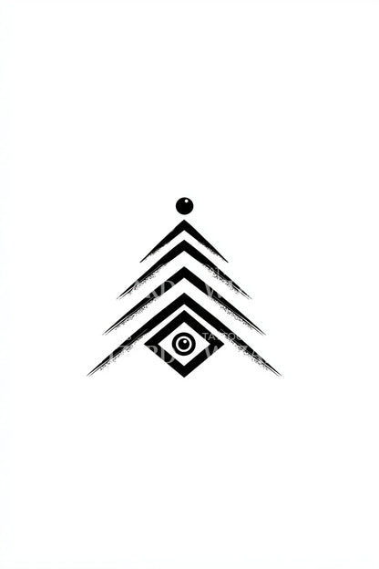 Bold Minimal Christmas Tree Tattoo Idea