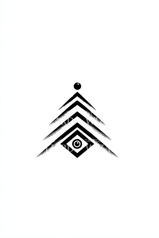 Bold Minimal Christmas Tree Tattoo Idea