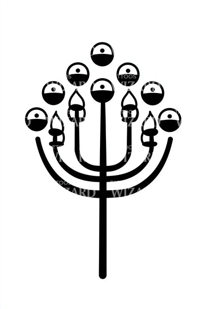 Bold Minimal Menorah Tattoo Idea