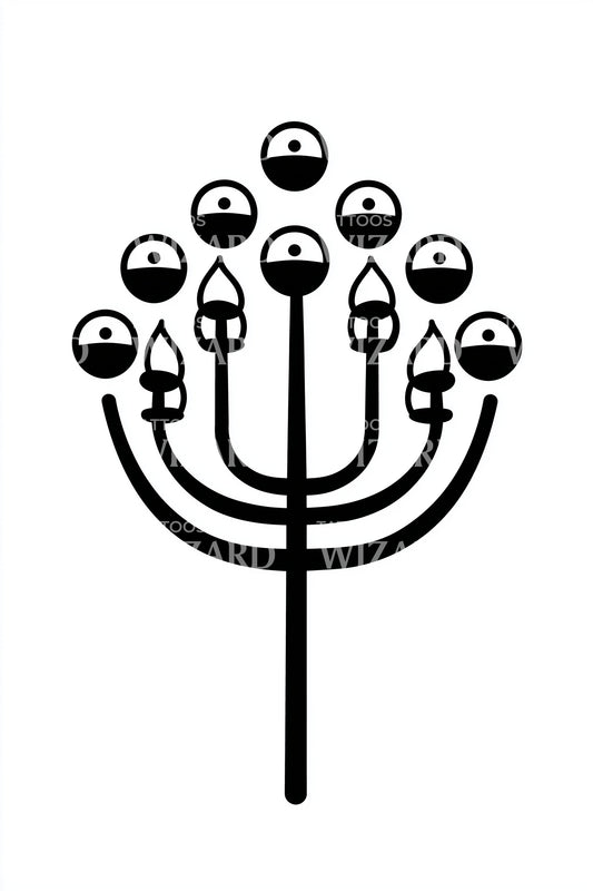 Bold Minimal Menorah Tattoo Idea