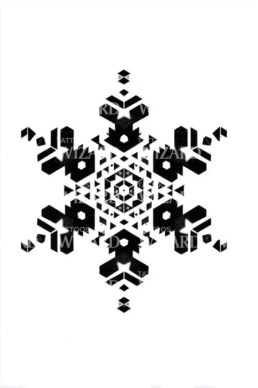 Bold Nordic Snowflake Tattoo Design