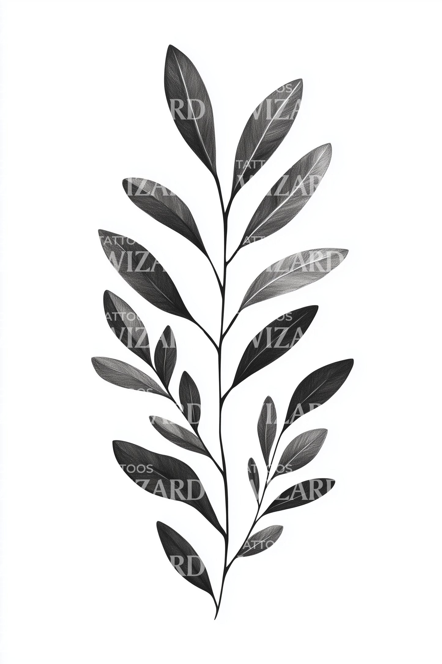 Bold Olive Leaves Tattoo Design
