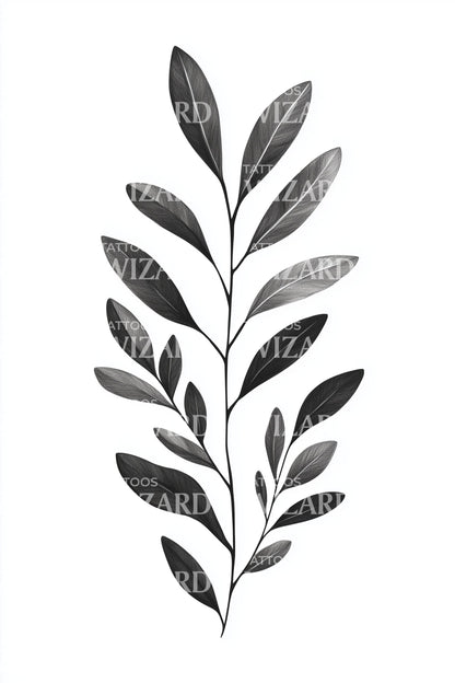Bold Olive Leaves Tattoo Design