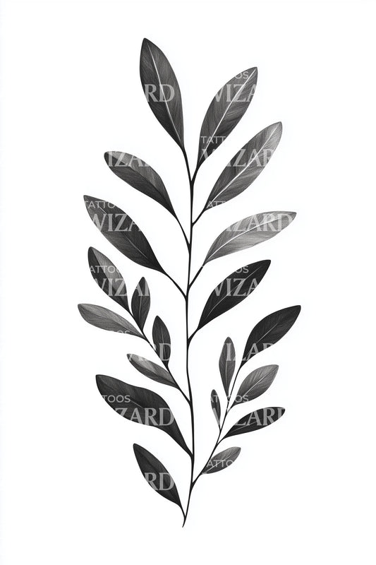 Bold Olive Leaves Tattoo Design