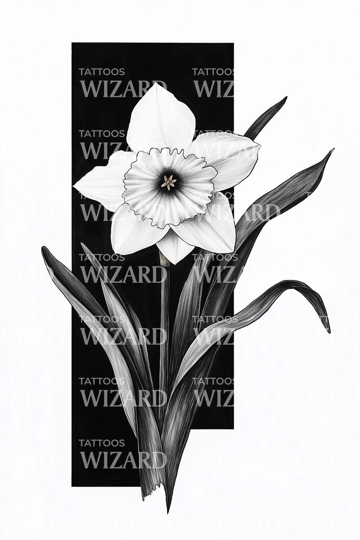 Bold Panel Daffodil Tattoo Design