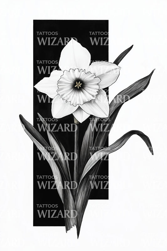 Bold Panel Daffodil Tattoo Design