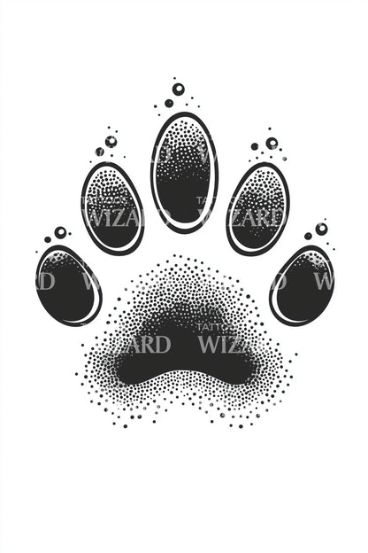 Design Tatuaggio Contorno Zampa Audace