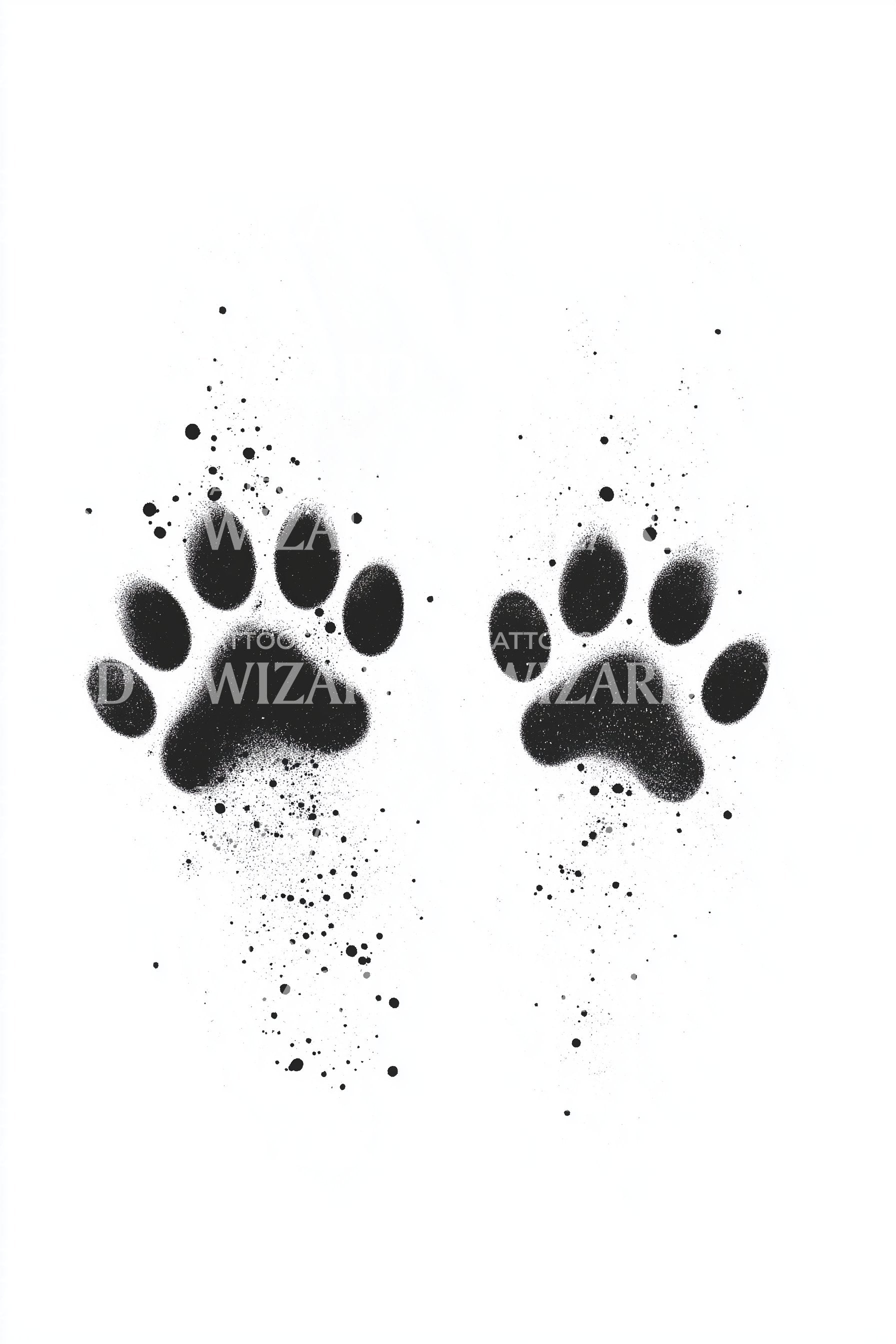 Bold Paw Prints Tattoo Design – Tattoos Wizard Designs