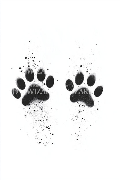 Bold Paw Prints Tattoo Design