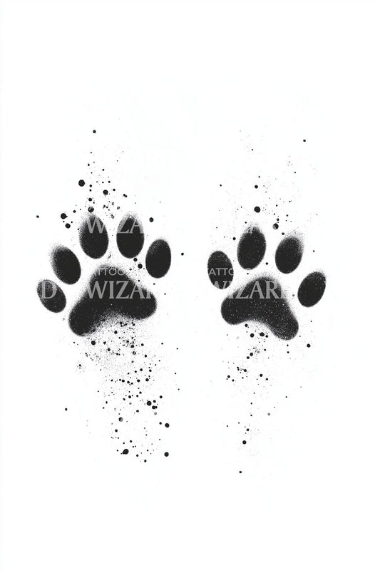 Bold Paw Prints Tattoo Design