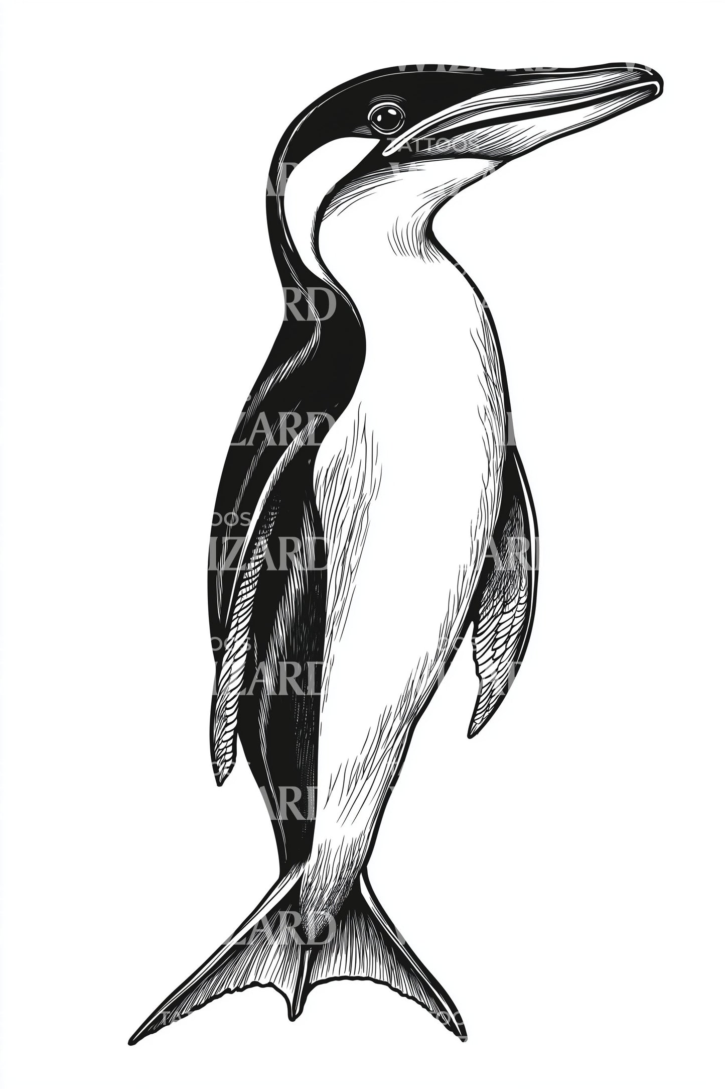 Bold Penguin Portrait Tattoo Design